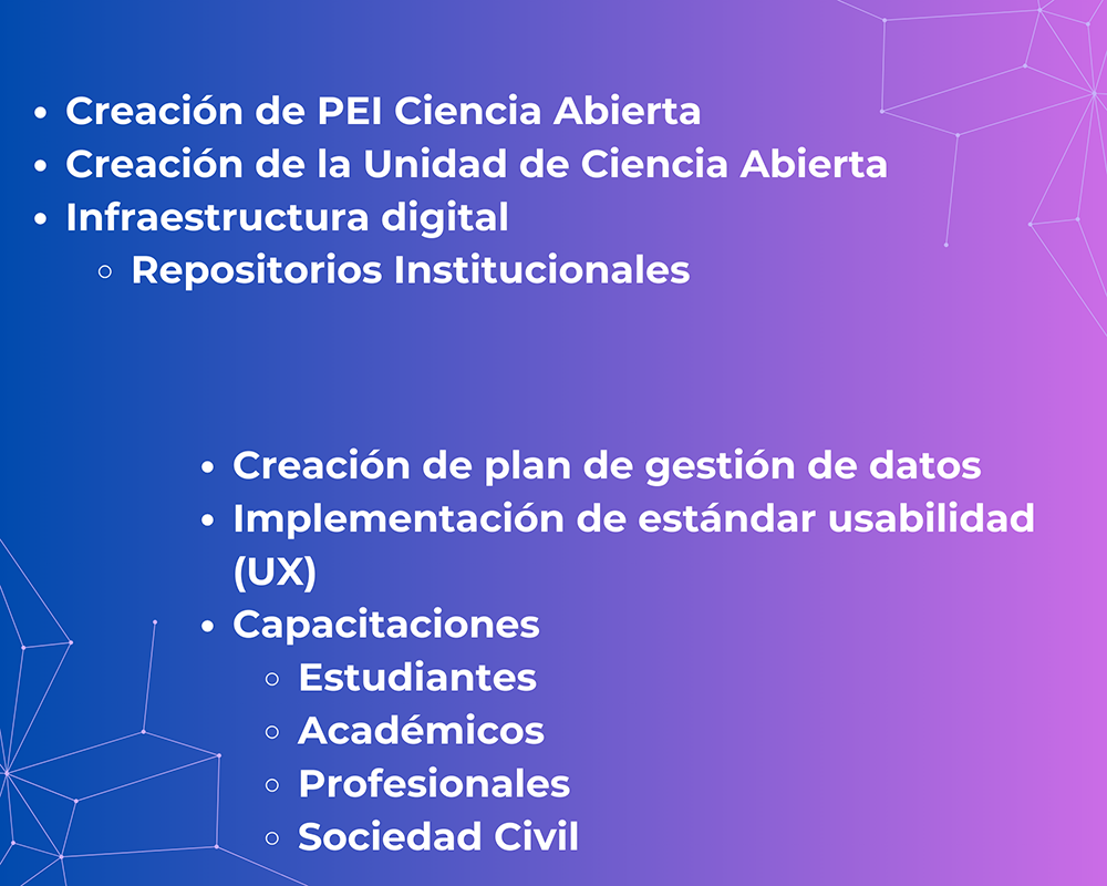 beneficios dejará institucionalizado el Proyecto
