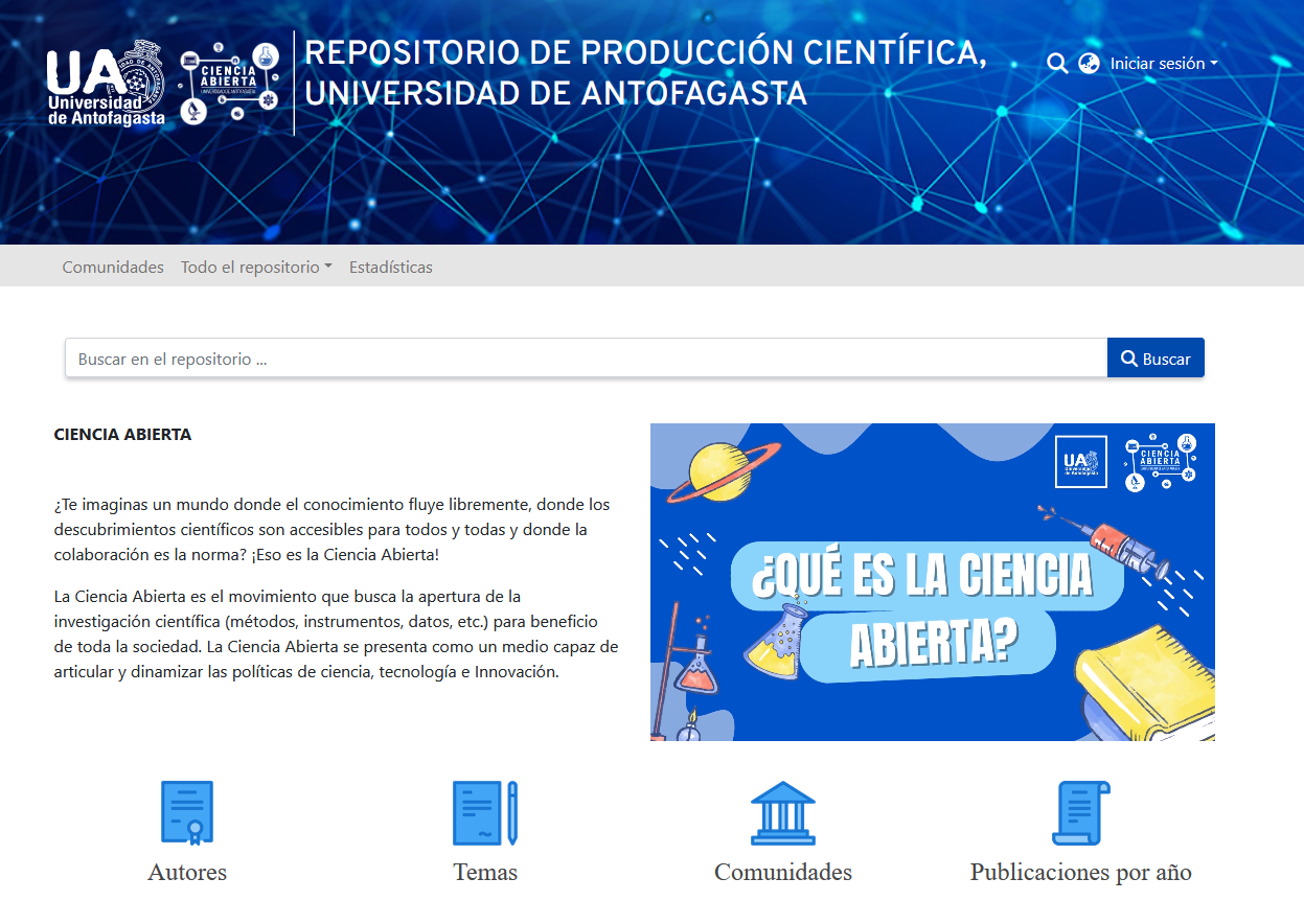 Repositorio de Producción Científica, Universidad de Antofagasta